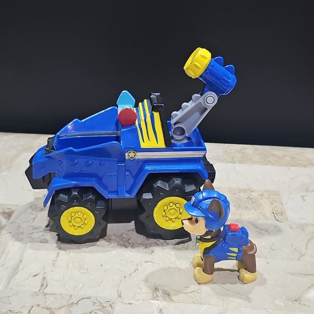 Paw Patrol Chase Deluxe Vehicle‎ Rev Up Dino Rescue Nickelodeon Dino Figure Toy